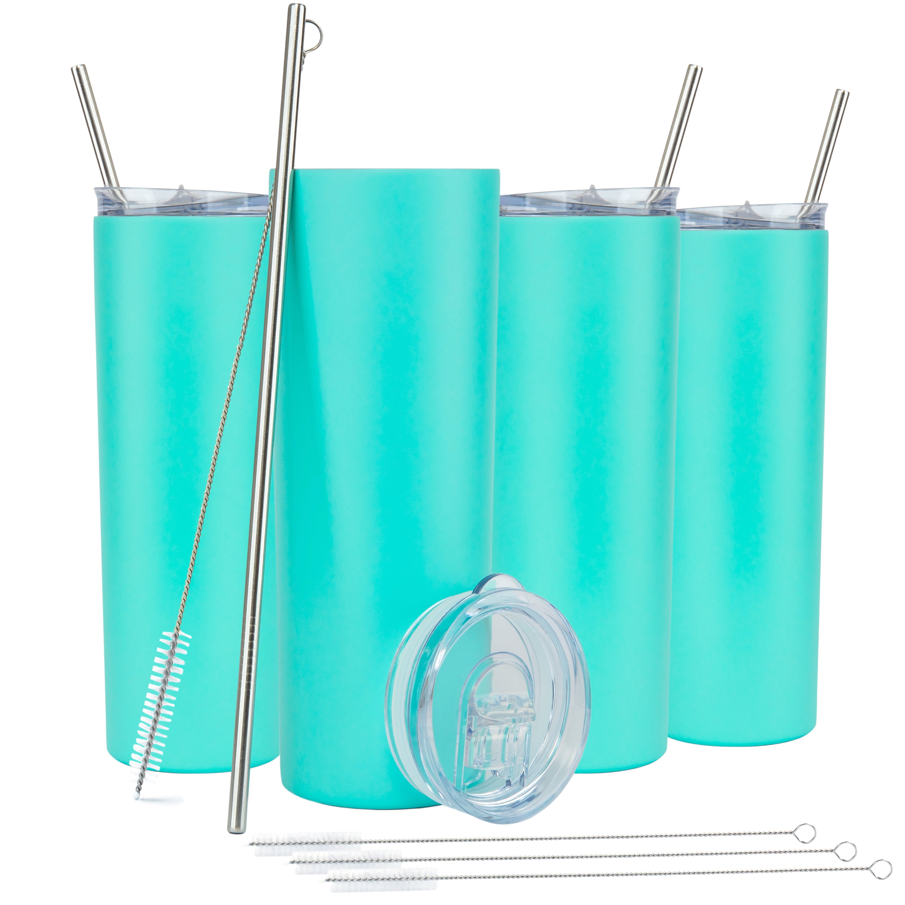 STRATA CUPS Aqua Skinny Tumbler with Lid and Straw (4 Pack) - 20 Oz Double  Wall Insulated Stainless …See more STRATA CUPS Aqua Skinny Tumbler with Lid